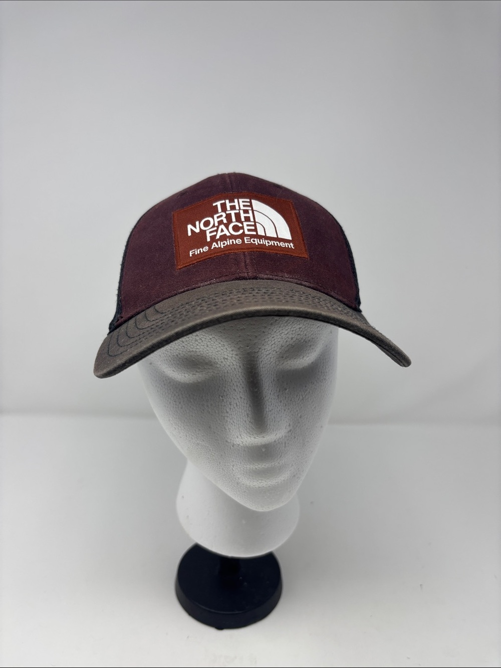 The North Face Maroon and Brown Patch Trucker Hat